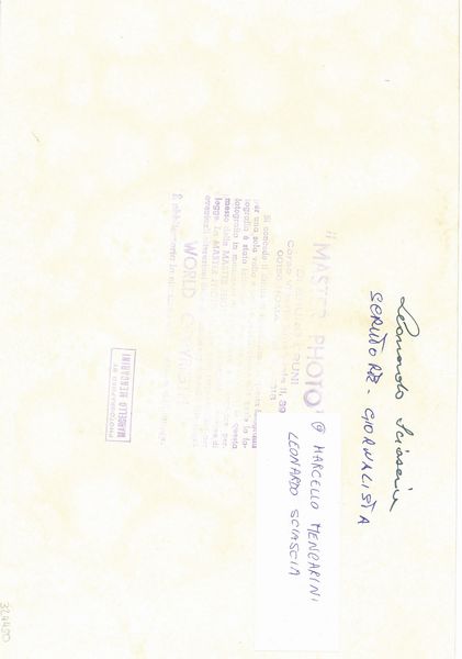 Marcello Mencarini : Leonardo Sciascia  - Asta Fotografia - Associazione Nazionale - Case d'Asta italiane