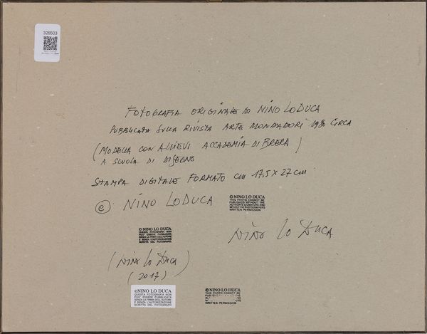 Nino Lo Duca : Modella con allievi, Accademia di Brera: a scuola di disegno  - Asta Fotografia - Associazione Nazionale - Case d'Asta italiane