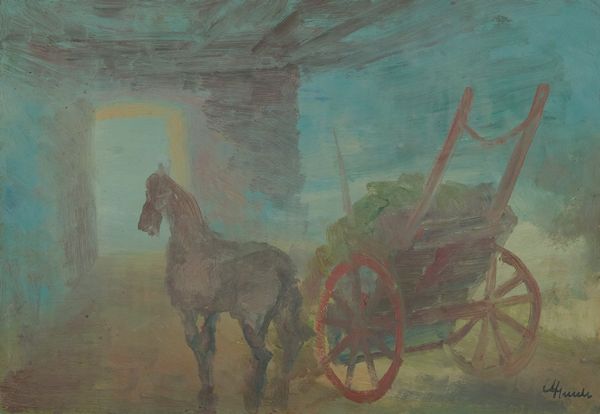 Guido Guidi : Stalla - Cavallo con puledro  - Asta Asta di Arte Moderna e Contemporanea  - Associazione Nazionale - Case d'Asta italiane