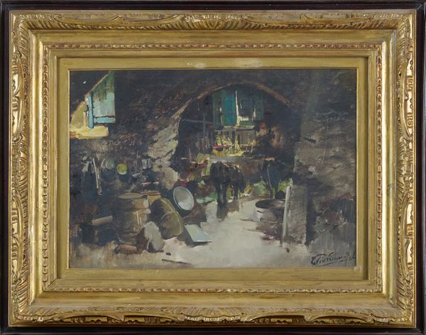 Felice Giordano : Cantina a Capri  - Asta Asta di Arte Moderna e Contemporanea  - Associazione Nazionale - Case d'Asta italiane