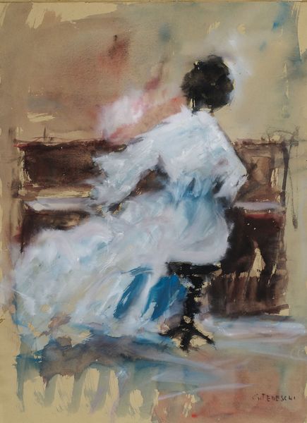 GIANNI TEDESCHI : Donna al pianoforte  - Asta Asta di Arte Moderna e Contemporanea  - Associazione Nazionale - Case d'Asta italiane