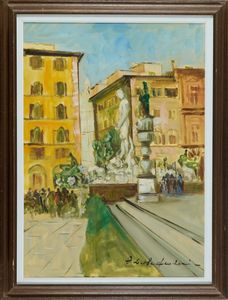 Osman Lorenzo De Scolari - Scorcio di piazza