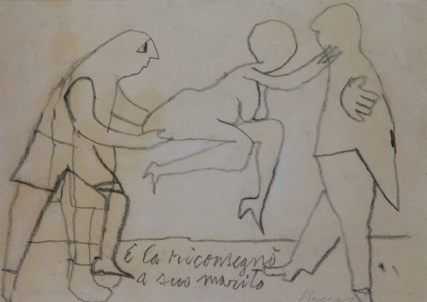 MINO MACCARI : E la riconsegn� a suo marito  - Asta Arte Moderna e Contemporanea - Associazione Nazionale - Case d'Asta italiane