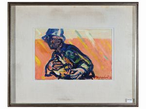 Cesco Magnolato - Figura con anatra 1970