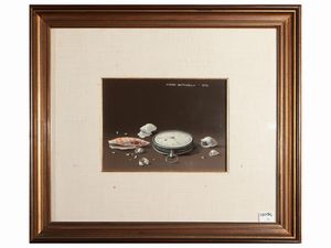 Piero Antonelli - Natura morta con orologio 1970