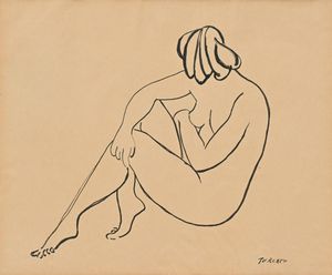 GIULIO TURCATO - Nudo di donna seduta e voltata