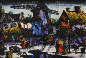 Gennaro Picinni - Paesaggio nordico con mulino