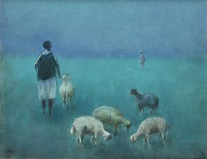 Fernando Troso - Paesaggio con gregge