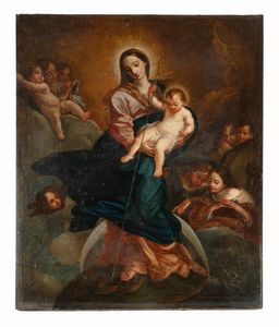 CARLO MARATTA - La Vergine con Gesù Bambino che trafigge il serpente (Immacolata Concezione).