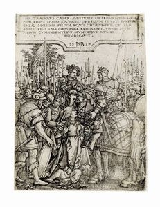 HANS SEBALD BEHAM - La giustizia di Traiano.