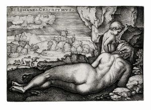HANS SEBALD BEHAM - La penitenza di San Giovanni Crisostomo.