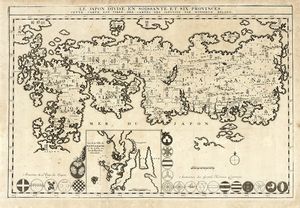 HADRIAN RELAND - Le Japon divisé en Soissante et Six Provinces, cette carte est tirée des cartes des japonois par monsieur Reland.