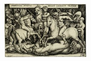 HANS SEBALD BEHAM - Ercole combatte contro i Troiani.