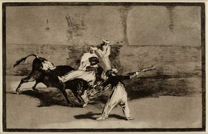 FRANCISCO GOYA Y LUCIENTES - Cogida de un moro estando en la plaza.
