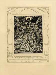WILLIAM BLAKE - The destruction of Job's sons.