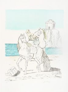 Giorgio de Chirico - Cavalli sulla spiaggia.