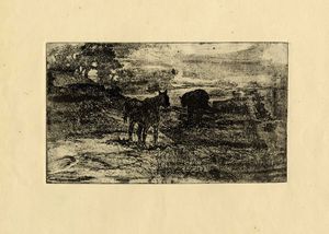 Giovanni Fattori - Cavalli al pascolo.