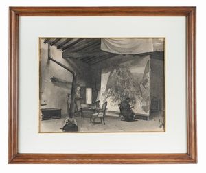 Pietro Annigoni - Interno dello studio in Piazza Santa Croce.