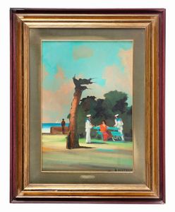 Renato Natali - Figure sulla panchina.