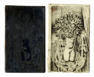 MICHEL FINGESTEN - Lastra incisoria in rame per l'Ex Libris Mantero.