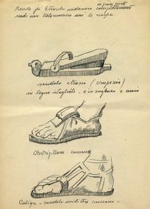 REMO BIANCO - Album di disegni con studi di calzature.
