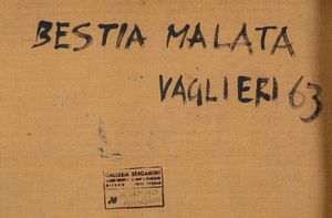 Vaglieri Tino : Bestia malata, 1963  - Asta Arte Moderna, Contemporanea e Fumetti - Associazione Nazionale - Case d'Asta italiane