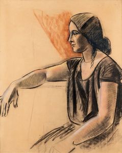 Funi Achille : Figura seduta, 1940 ca  - Asta Arte Moderna, Contemporanea e Fumetti - Associazione Nazionale - Case d'Asta italiane