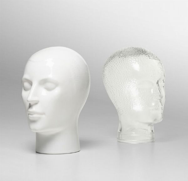 Due sculture in vetro opalino e in vetro.  - Asta Design - Associazione Nazionale - Case d'Asta italiane