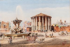 F. Martin (Scuola romana seconda met del XIX secolo) - Roma, vita al Foro Boario