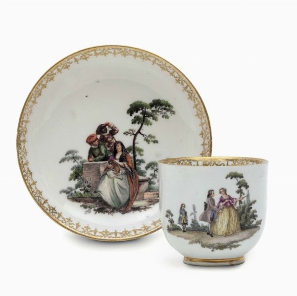 Tazza con piattino Meissen, 1745 circa  - Asta Maioliche e Porcellane - Associazione Nazionale - Case d'Asta italiane