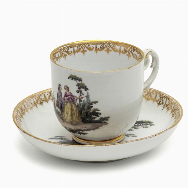 Tazza con piattino Meissen, 1745 circa  - Asta Maioliche e Porcellane - Associazione Nazionale - Case d'Asta italiane