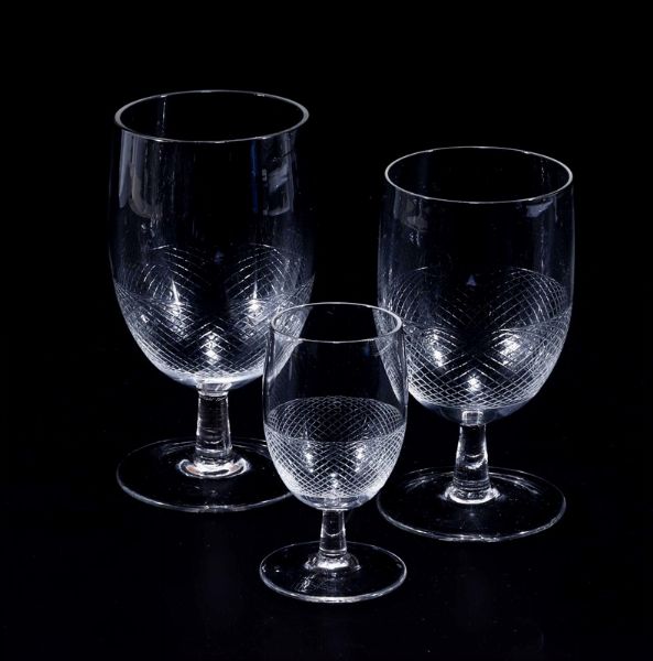Servizio di bicchieri  Manifattura indeterminata, verso il 1950  - Asta ASTA 0512 - L'ART DE LA TABLE - Associazione Nazionale - Case d'Asta italiane