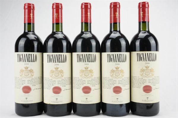 Tignanello Antinori 2000  - Asta Il Fascino e l'Eleganza - Un percorso tra i migliori Vini italiani e francesi - Associazione Nazionale - Case d'Asta italiane