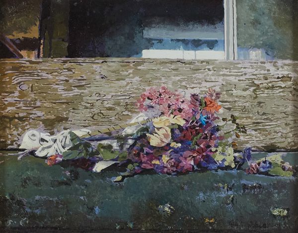 Giuseppe Banchieri : Fiori secchi nello studio  - Asta Arte Moderna e Contemporanea, '800 e'900 - Associazione Nazionale - Case d'Asta italiane