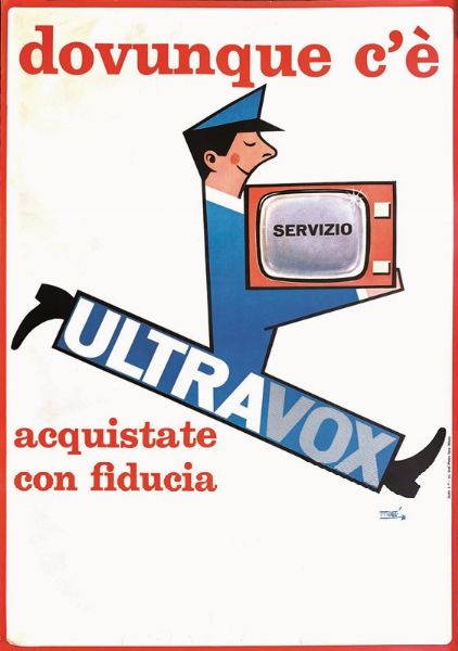 F.Frigerio : DOVUNQUE CE SERVIZIO ULTRAVOX ACQUISTATE CON FIDUCIA  - Asta Manifesti | Cambi Time - Associazione Nazionale - Case d'Asta italiane