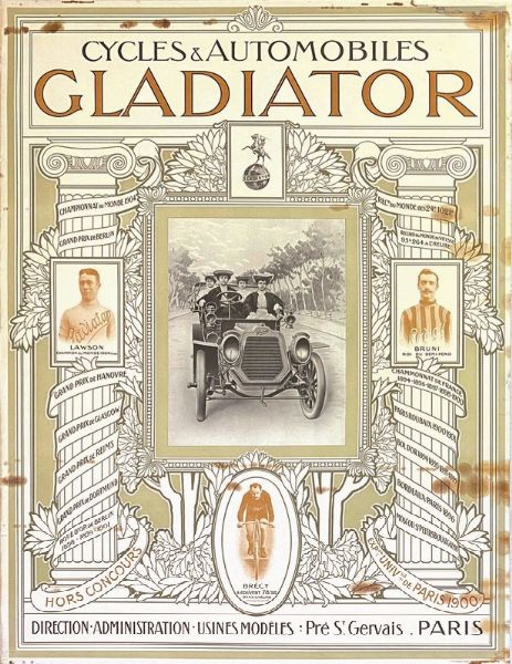 Anonimo : CYCLES ET AUTOMOBILES GLADIATOR  - Asta Manifesti | Cambi Time - Associazione Nazionale - Case d'Asta italiane