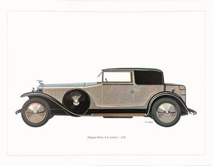 F.L.Rapi : FIAT 520S TORPEDO / HISPANO SUIZA 6A / ALFA ROMEO 1750 GS ZAGATO / DUESENBERG SJ ROADSTER / CHRYSLER AIRFLOW SEDAN / PACKARD TURIN SIX / DELAHAYE 145 FRANAY  - Asta Manifesti | Cambi Time - Associazione Nazionale - Case d'Asta italiane