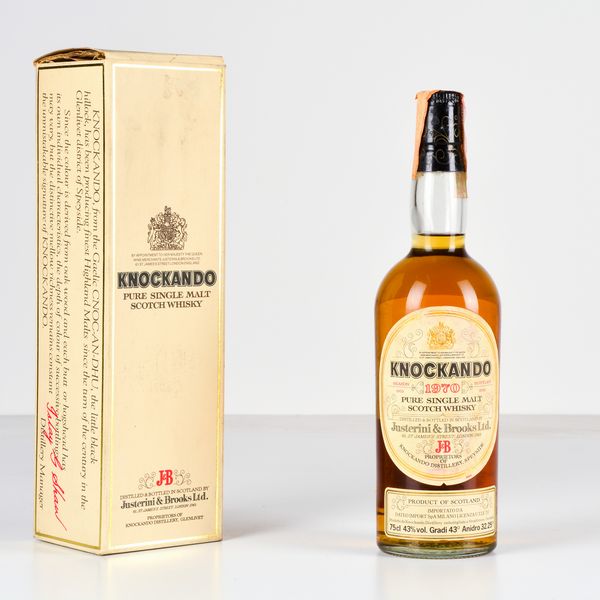 Knockando, Justerini & Brooks, Pure Single Malt Scotch Whisky  - Asta Heritage. Vini e Distillati da Collezione - Associazione Nazionale - Case d'Asta italiane