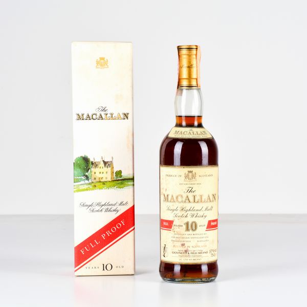 Macallan, Single Highland Malt Scotch Whisky 10 years old full proof Sherry wood  - Asta Heritage. Vini e Distillati da Collezione - Associazione Nazionale - Case d'Asta italiane