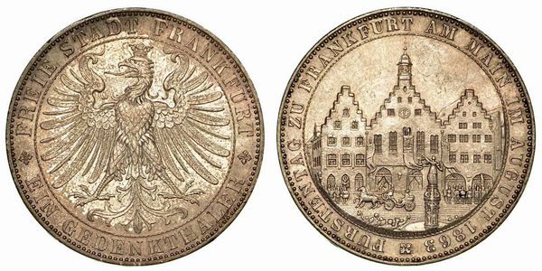 GERMANIA - FRANKFURT AM MAIN. Free City. Thaler 1863.  - Asta Numismatica - Associazione Nazionale - Case d'Asta italiane