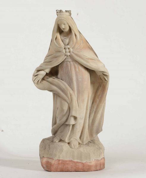 Madonna in marmo bianco. Scultore del ligure XVIII-XIXsecolo  - Asta Antiquariato | Cambi Time - Associazione Nazionale - Case d'Asta italiane