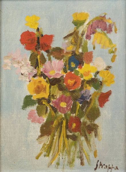 LEONARDO STROPPA Torino 1900 - 1991 : Fiori  - Asta Asta 190 Dipinti - Associazione Nazionale - Case d'Asta italiane