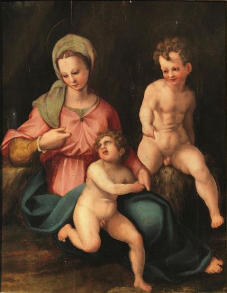 Scuola fiorentina, sec. XVI, da Andrea del Sarto  - Asta DIPINTI DAL XIV AL XX SECOLO - Associazione Nazionale - Case d'Asta italiane