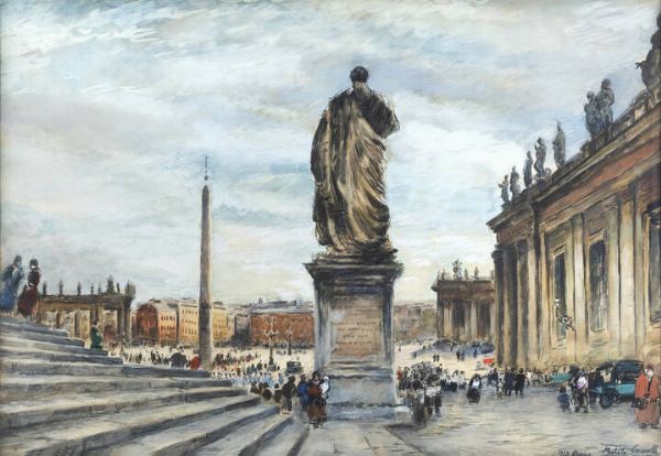 MICHELE CASCELLA Ortona (Svizzera) 1892 - 1989 Milano : Pasqua dell'Anno Santo 1933 Roma  - Asta Asta 194 Dipinti e sculture - Associazione Nazionale - Case d'Asta italiane