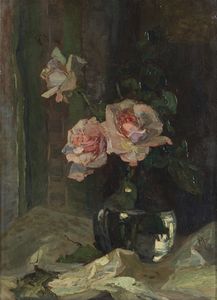 RIPARI VIRGILIO (1843 - 1902) - Natura morta di fiori.