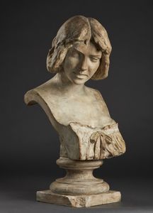 BISTOLFI LEONARDO (1859 - 1933) : Attribuito a. Busto femminile  - Asta ASTA 346 ARTE DEL XIX SECOLO DA UNA COLLEZIONE LOMBARDA E ALTRE COMMITTENZE - Associazione Nazionale - Case d'Asta italiane