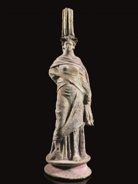 STATUINA POLICROMA  - Asta Archeologia - Associazione Nazionale - Case d'Asta italiane