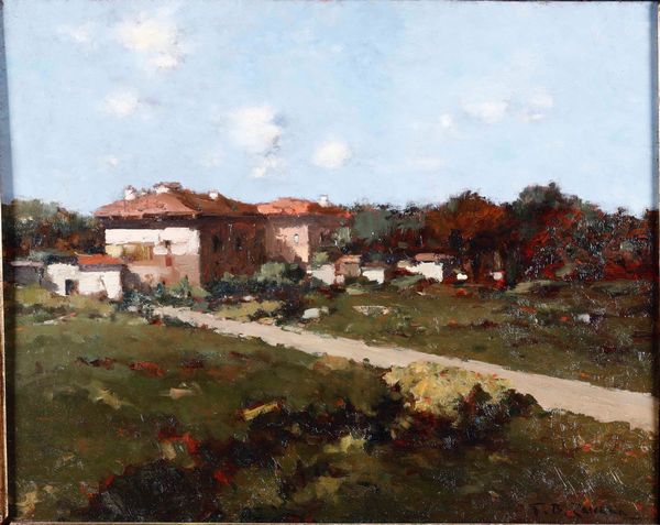 ,Giovanni Battista Zaccaria : Giovanni Battista Zaccaria (1902-1966) Casale in campagna  - Asta Dipinti del XIX e XX secolo | Cambi Time - Associazione Nazionale - Case d'Asta italiane