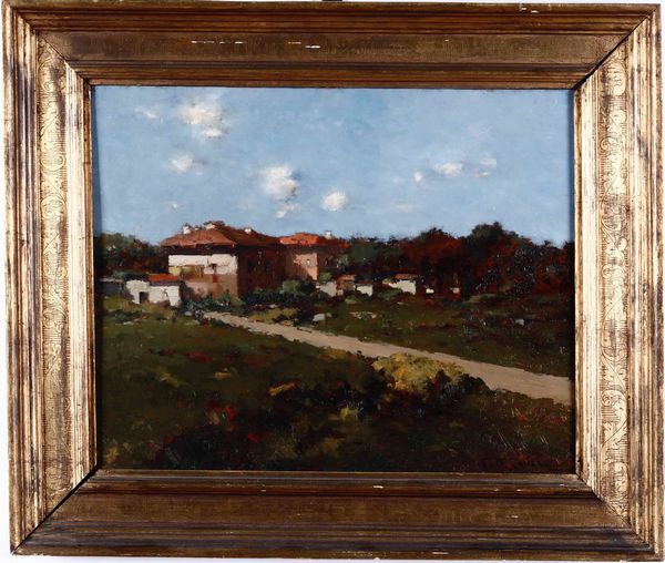 ,Giovanni Battista Zaccaria : Giovanni Battista Zaccaria (1902-1966) Casale in campagna  - Asta Dipinti del XIX e XX secolo | Cambi Time - Associazione Nazionale - Case d'Asta italiane