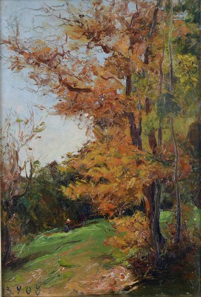 ,Paolo Berrino : Paesaggio con alberi, 3.9.1908  - Asta Dipinti del XIX e XX secolo | Cambi Time - Associazione Nazionale - Case d'Asta italiane